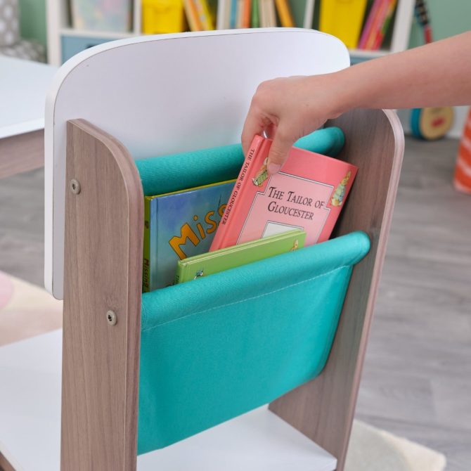 Pocket Storage Table & 2 Chair Set - Gray Ash - Image 5