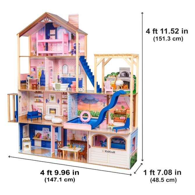 Hamptons Mansion & Pool House Dollhouse - Image 16