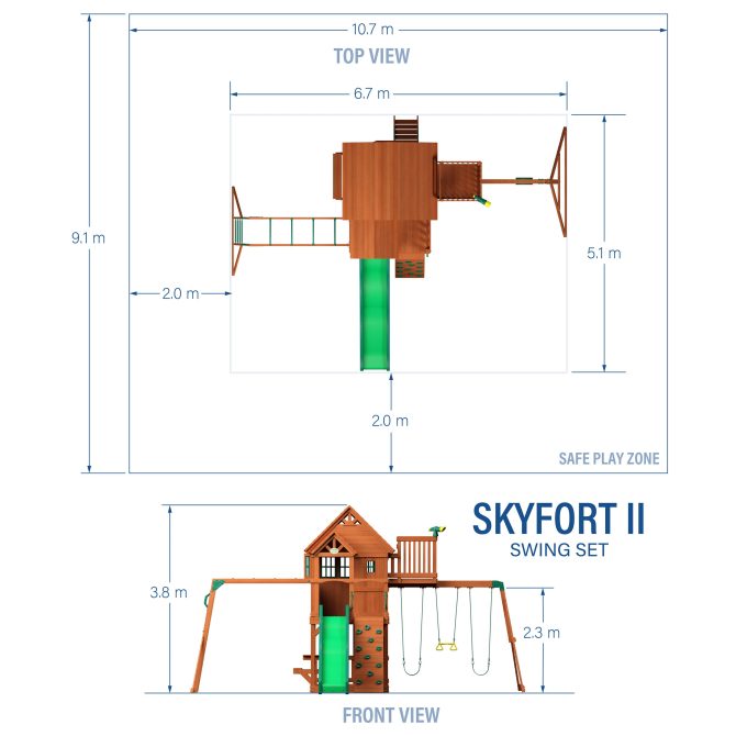 Skyfort II Swing Set & Climbing Frame - Image 2