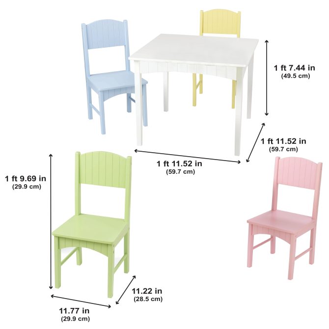 Nantucket Table & 4 Chair Set - Pastel - Image 3