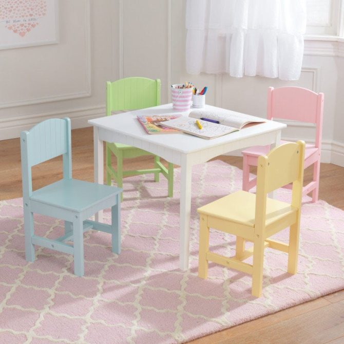 Nantucket Table & 4 Chair Set - Pastel - Image 2