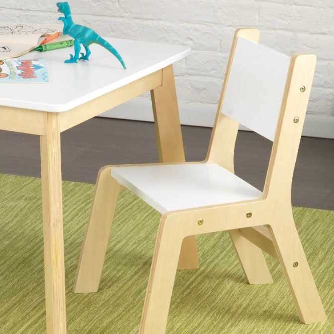 Modern Table & 2 Chair Set - White - Image 4