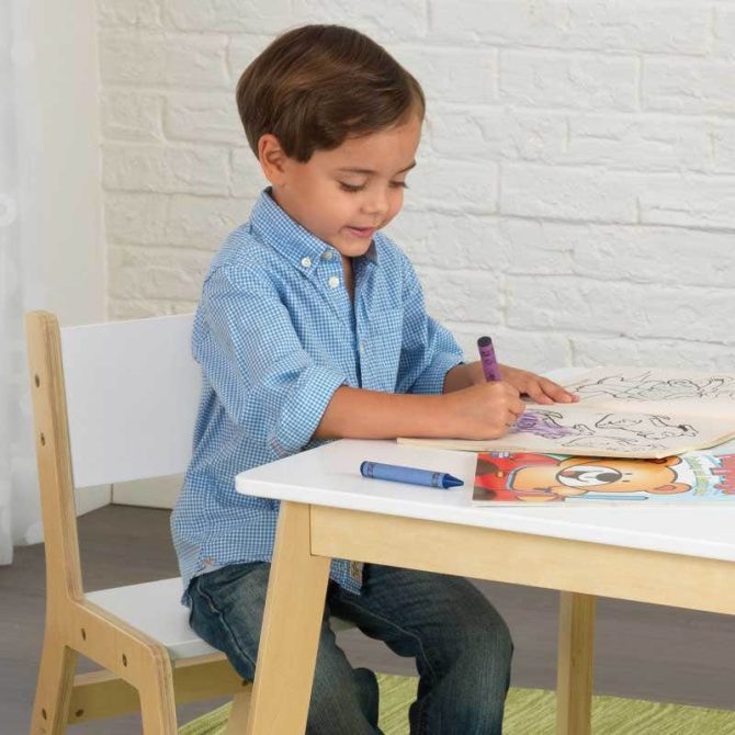 Modern Table & 2 Chair Set - White - Image 3
