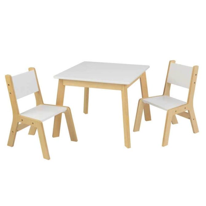 Modern Table & 2 Chair Set - White - Image 7