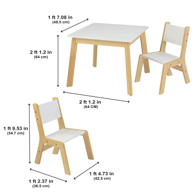 Modern Table & 2 Chair Set - White - Image 5