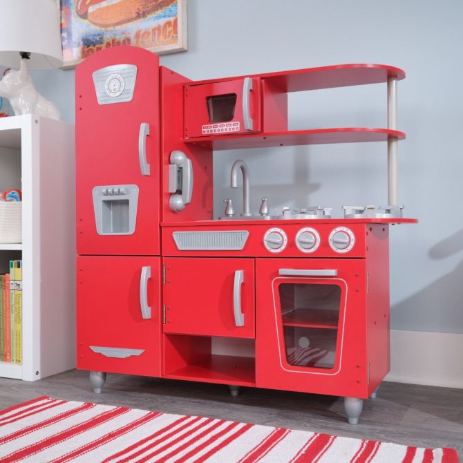 Vintage Play Kitchen - Red - Image 2