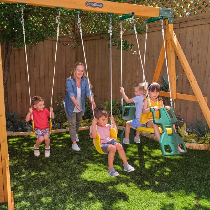Bear Cave Lodge Swing Set - Installation Available - Image 14