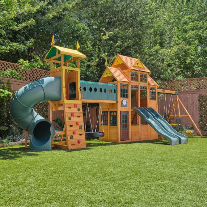 Bear Cave Lodge Swing Set - Installation Available - Image 2