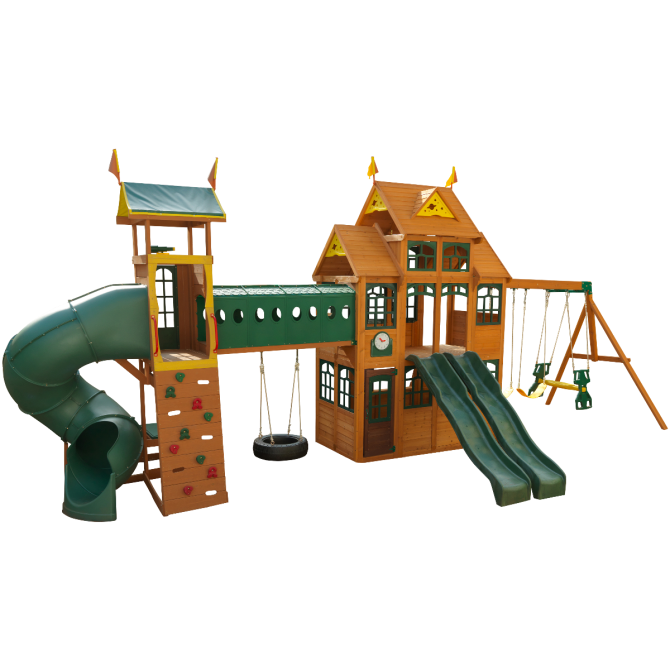 Bear Cave Lodge Swing Set - Installation Available - Image 26