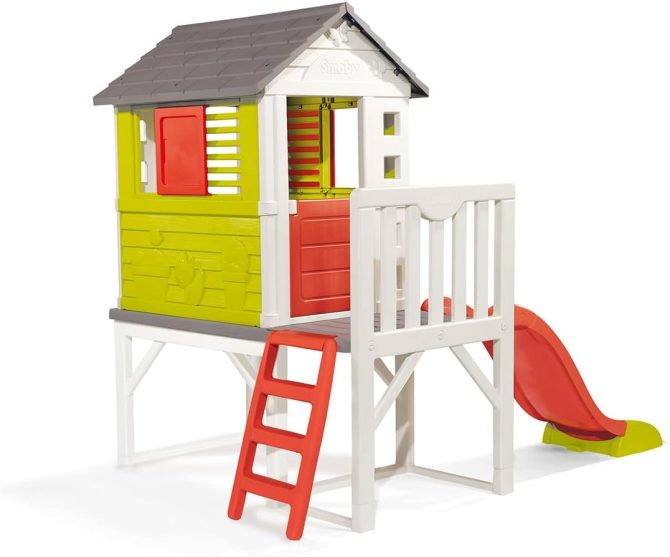 Smoby Kids Playhouse on Stilts with Slide | Strong and Durable Wendy House, Suitable for Outdoor and Garden Use - Image 2