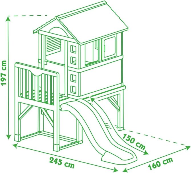 Smoby Kids Playhouse on Stilts with Slide | Strong and Durable Wendy House, Suitable for Outdoor and Garden Use - Image 6