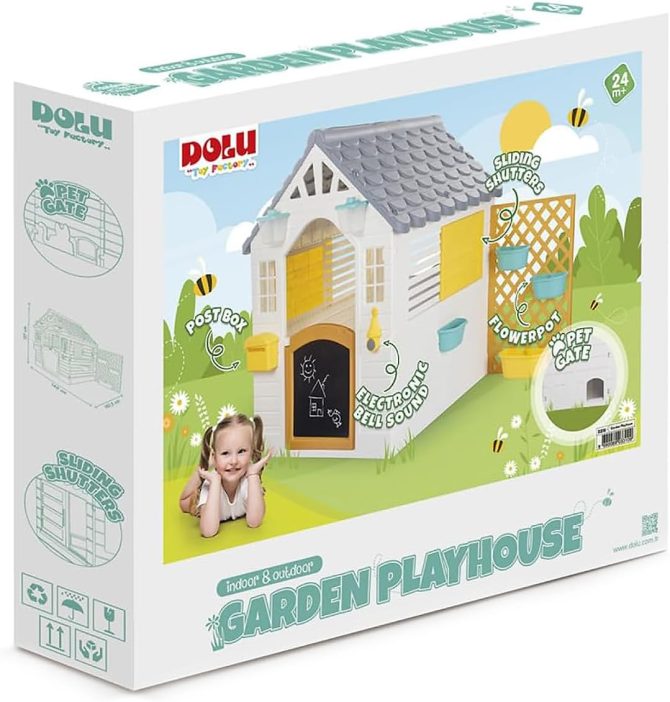 Dolu Children's Garden Playhouse with Fence - Image 2