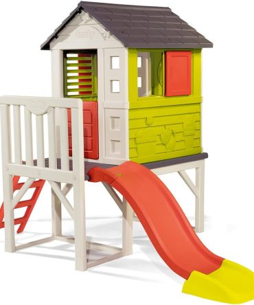 Smoby Kids Playhouse on Stilts with Slide | Strong and Durable Wendy House, Suitable for Outdoor and Garden Use