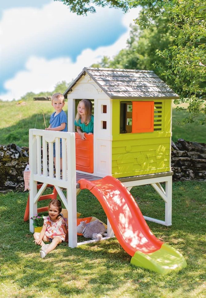 Smoby Kids Playhouse on Stilts with Slide | Strong and Durable Wendy House, Suitable for Outdoor and Garden Use - Image 4