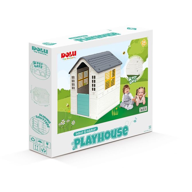 Dolu Kids Outdoor Playhouse – White - Image 3